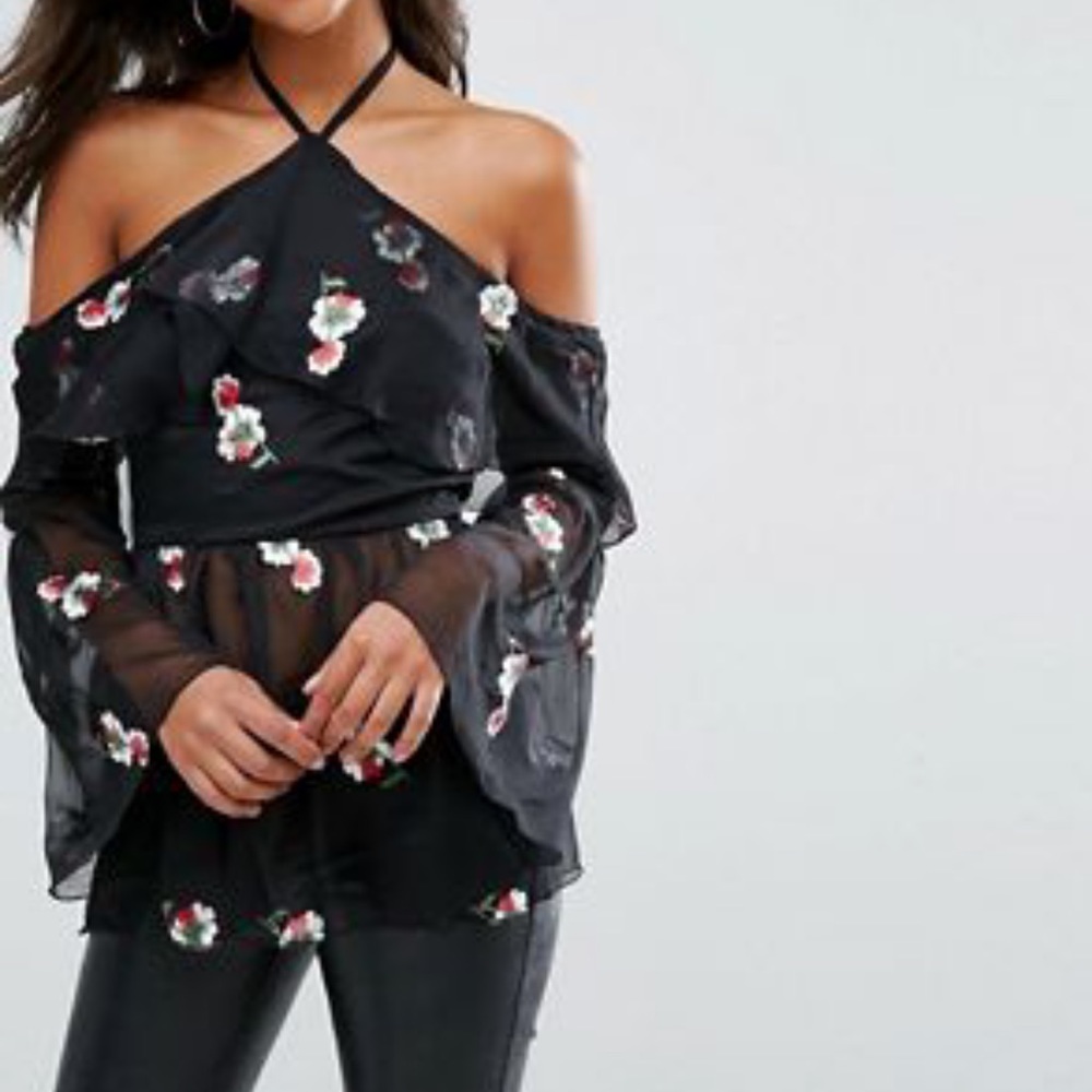 Chiffon Floral Embroidered Blouse